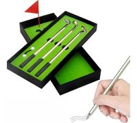 Aeloa Ensemble De Golf Pen, Mini-Golf Clubs À Bille Pen Set Avec Des Boules Drapeau Décorations Papeterie Cadeaux (3pcs / Set)