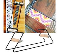 Aeloa Métier à Tisser de Perles, En Bois et en Acier Inoxydable Métier à Bijoux Robuste et Léger pour Tissage de Bracelet de Collier de Bricolage