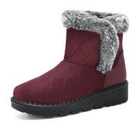 AeloSiym Bottes De Neige pour Femmes Bottes d'hiver Bottes De Marche Bottes De Combat Antidérapantes Chaussures De Randonnée Légères Bottes De Neige Chaudes Bottes De Motard Doublées Fausse