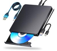 aelrsoch Lecteur Blu-ray externe compatible lecture/écriture Blu-ray USB 3.0/Type-C BD DVD CD Lecteur Blu-ray pour PC, Windows 7-11 et Mac (Noir)