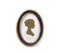 AELS Cadre photo vintage 10,2 x 15,2 cm, élégant cadre photo antique avec façade en verre, affichage photo, suspension murale, idée cadeau, ovale noir avec bordure dorée