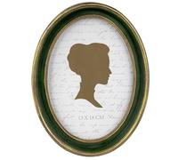 AELS Cadre photo vintage 12,7 x 17,8 cm, élégant cadre photo antique avec façade en verre, affichage photo, suspension murale, idée cadeau, ovale vert avec bordure dorée