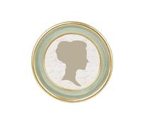 AELS Cadre photo vintage élégant de 10,2 x 10,2 cm avec façade en verre, affichage photo, suspension murale, idée cadeau, vert sauge ovale avec bordure dorée