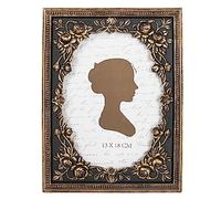 AELS Cadre photo vintage noir de 12,7 x 17,8 cm, cadre photo élégant antique avec façade en verre, affichage photo, suspension murale, idée cadeau, doré et noir