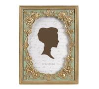 AELS Cadre photo vintage noir de 12,7 x 17,8 cm, élégant cadre photo antique avec façade en verre, affichage photo, suspension murale, idée cadeau, doré et vert