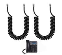 Aelxveba 2PCS Câble Téléphonique RJ9, Cordon Spiralé Combiné de Téléphone Fixe, Longueur Étendue 1 à 3 m, Hautement Flexible, Qualité Durable, Connecteurs RJ9 4P4C, Câbles Noirs pour Maison ou Bureau