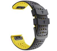 AEMALL Bracelet de montre en silicone à dégagement rapide facile à installer pour Garmin Fenix 7 7X Forerunner 935 945 EasyFit Wirstband 22 mm (Couleur : noir jaune, taille : 26 mm Fenix 6X 6XPro)