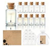 AEMCHDM 12 Pièces Pissenlit en Verre, Exauceur de Voeux Petit Cadeau avec Carte de Vœux, Ensemble Petite Exauceuse pour Remerciement, RéConfort, Bonne Chance, Anniversaire Mariage