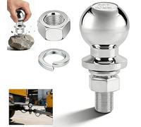 AEMCHDM Boule d’Attelage 50 mm 3,5T - Filetage M22 Universel, Acier Renforcé Antirouille - Kit Complet avec Écrou & Rondelle pour Remorque, Tracteur, Camping-Car