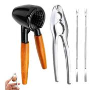 AEMCHDM Casse Noix Professionnel, Ovale Casse-Noisettes Robuste avec Aiguille à Noix, Métal Noyer Cracker Acier Inoxydable Noix Ouvreur, idéal pour Secs à Coques comme des Noix, Amandes,Noisettes