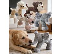 Aemmbon LinenSafari Companions Dog Toy - Textured Linen Weave That Turns Frantic Chewing Into Focused Calm, Squeaky Interactive Play Toy for Chewing, Indoor Calm Play & Daily Enrichment (Mix)