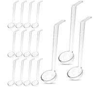 Aemygo Lot de 15 petites louches transparentes de 28,3 g avec long manche en plastique acrylique pour servir un bol à punch, des jus de fruits, des sauces et des garnitures