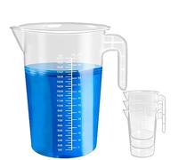 Aemygo Lot de 4 pichets gradués en plastique transparent de 2 litres avec poignée pour peinture, résine, époxy, ingrédients de cuisine
