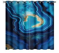 AEMYSKA Belles pierres précieuses - Isolation thermique - Rideaux occultants pour chambre à coucher - Pierre naturelle bleue - Imprimé moderne - Œillets - 160 x 160 cm