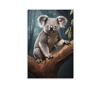 AEMYSKA Impression sur toile Koala de la ferme, arbre de la forêt, animal sauvage, moderne, sans cadre, œuvre d'art encadrée pour chambre à coucher, salon, bureau 20,3 x 30 cm (l x L)