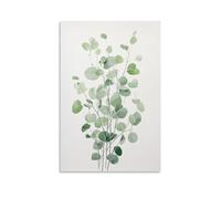 AEMYSKA Impression sur toile moderne avec feuilles d'eucalyptus vert tropical rustique - Décoration murale pour salon, chambre à coucher - 30 x 45 cm