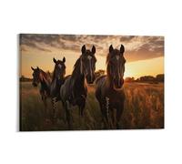 AEMYSKA Impression sur toile vintage cheval naturel rustique paysage de prairie d'automne sans cadre pour chambre à coucher, salon, bureau 20,3 x 30 cm (l x L)