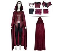 AENEY Costume de Wanda Maximoff - Costume de sorcière écarlate noircissant pour Halloween avec cape de Wanda - Accessoires de costume d'horreur pour Halloween, taille XXL