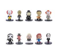 AENEY Lot de 10 décorations de film d'horreur, figurines en résine de 5,1 cm, mini sculpture gothique, décoration d'intérieur pour Halloween, Noël, fête