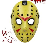 AENEY Masque Jason Voorhees Luxe en PVC - Masque d'Horreur pour Halloween Kills - Jaune
