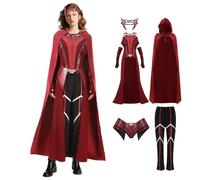 Aeney Wanda Maximoff Costume d'Halloween de sorcière écarlate avec coiffe, taille XXL