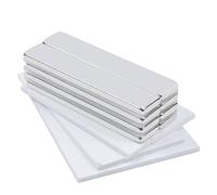 Aenienoe Aimant Autocollant Gros Aimant Puissant Neodyme Super Rectangulaire Aimant Tableau Magnétique Frigo Magnet 50x10x3mm 8Pcs