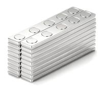Aenienoe Lot de 18 aimants en néodyme, extra puissants, rectangulaires, à coller, pour outils, 68 x 10 x 2 mm
