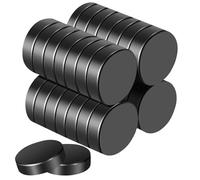 Aenienoe Lot de 30 aimants puissants ronds pour tableau magnétique - 18 x 5 mm - Petit aimant, ferrite - Noir