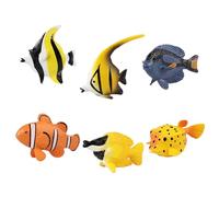 AENIMELY 6 Figurines de Poissons des Profondeurs - Ensemble de Figurines réalistes d'animaux de l'océan avec Poisson-Clown - Jouets Marins éducatifs pour Enfants, Cadeau d'apprentissage STEM