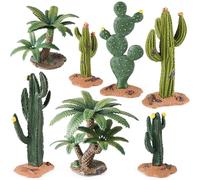 AENIMELY Ensemble de figurines d'animaux réalistes - Baoab miniature, cactus, palmier, cycad - Micro paysage pour diorama, paysage de bac à sable, faux bonsaï