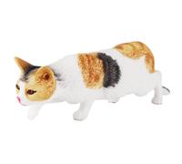 AENIMELY Figurine de chat calicot réaliste - Réplique d'animal de compagnie solide - Affichage scientifique, décoration de gâteau, décoration de maison et de jardin, cadeau pour amoureux des chats