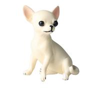AENIMELY Figurine de Chihuahua, Figurine réaliste Peinte à la Main en Plastique, Petit Chien Blanc, Jouet pour gâteau, Cadeau de Noël et d'anniversaire