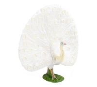 AENIMELY Modèle d'animal sauvage solide pour enfants, figurine de paon blanc réaliste, parfait pour l'apprentissage cognitif, la décoration de scène et les jeux éducatifs