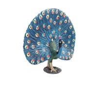 AENIMELY Modèle d'animal sauvage solide pour enfants, figurine de paon bleu réaliste, parfait pour l'apprentissage cognitif, la décoration de scène et les jeux éducatifs