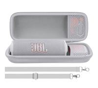 Aenllosi Coque rigide portable pour JBL Flip 7/6/5 avec bandoulière réglable, blanc (étui uniquement)