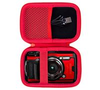 Aenllosi Étui pour et de Transport pour Om System Tough TG-7, Rouge | Coque Rigide en EVA, Protection Antichoc et Anti-Poussière, Extérieur Résistant aux Éclaboussures, Fermeture Éclair Fluide