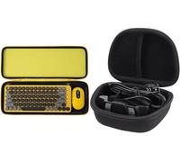 Aenllosi Étui Rigide pour Clavier mécanique Bluetooth Logitech Pop Combo/Pop Keys et Souris,Jaune + étui Rigide pour Webcam Logitech C920 C920e C920S C920x C922 C922x C925e C930e (Étui Uniquement)