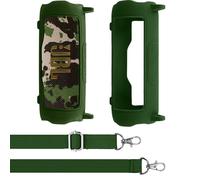 Aenllosi pour Enceinte Bluetooth JBL Flip 7 Coque en Silicone, Protège-Transport avec bandoulière, Coque Uniquement, Enceinte Non comprise(Vert Militaire)
