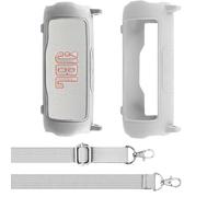 Aenllosi pour Enceinte Bluetooth JBL Flip 7 Coque en Silicone, Protège-Transport avec bandoulière, Coque Uniquement, Enceinte Non comprise(Blanc)
