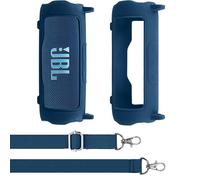 Aenllosi pour Enceinte Bluetooth JBL Flip 7 Coque en Silicone, Protège-Transport avec bandoulière, Coque Uniquement, Enceinte Non comprise(Bleu)