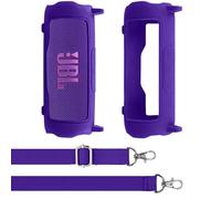 Aenllosi pour Enceinte Bluetooth JBL Flip 7 Coque en Silicone, Protège-Transport avec bandoulière, Coque Uniquement, Enceinte Non comprise(Violet)