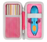 Aenllosi Storage Box Compatible 3Doodler Start+ Essentials (2024) Ensemble de Stylo 3D pour Enfants Support de Sac de Rangement pour Câbles 3D Filamentet USB (Étui Uniquement, Rose)