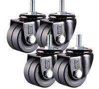 Aenmezen 4 roulettes Pivotantes à Tige Filetée M12*25mm, roulettes Charge Lourde Capacité de Charge 600kg, Roues en Nylon Silencieuses for Meubles(Swivel,75mm)