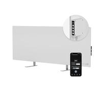 AENO Premium Eco Panneau Chauffant Infrarouge 700W - Chauffage intelligent à faible consommation avec thermostat et WiFi, verre trempé, mural ou sur pied, design moderne, Reddot Winner 2023, Blanc