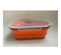 AENZA Boîte à pizza en silicone, réutilisable, pliable, triangulaire, boîte de rangement pour pizza, avec couvercle, sans BPA
