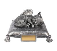 AENZA Urne pour chien, chat, urne pour chien grise comme figurine d'ange et plaque de gravure, urne d'ange pour animal de compagnie