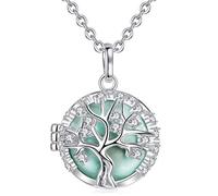AEONSLOVE Bola de Grossesse, Collier Bola Grossesse pour Maman Pendentif Arbre de Vie Cage avec Boule Sonore pour Amoureux des Chats Joujou de Bébé Clochette des Anges