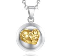 AEONSLOVE Bola de Grossesse Collier Femme Enceinte avec Mélodie Douce | Pendentif Grelot Musical Chien et Chat Bola de Grossesse Bijoux Future Maman Cadeau Original Naissance Pregnancy Necklace