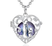 AEONSLOVE Bola Grossesse Collier Bola de Grossesse avec Chaine Pendentif Appeleur d'Ange pour Maman Fille Amie Bijoux Femme Chaîne 114cm