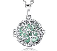 AEONSLOVE Collier avec boule d'harmonie - Arbre de vie - Carillon d'ange - 18 mm - Collier Bola Llamador De Angeles - Cadeau de grossesse - 30 et 45 chaînes, 0.71*0.71 inch, Cuivre, Zircone cubique